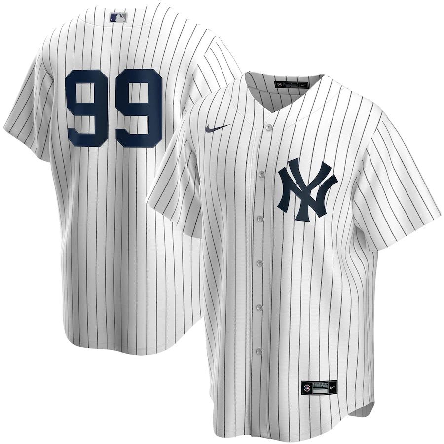Mens New York Yankees #99 Aaron Judge Nike White Home Replica Player Name MLB Jerseys